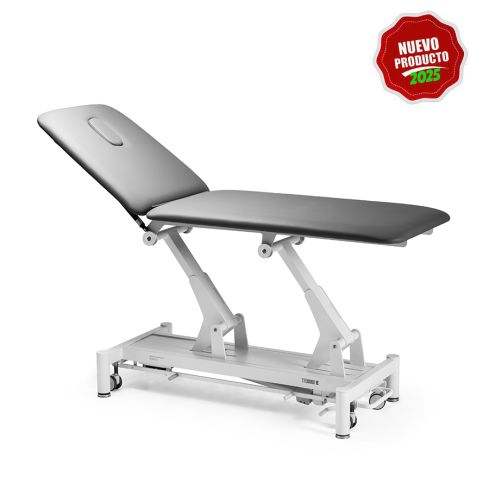 Camilla de masaje eléctrica Fisioterapia Premium de 2 secciones Modelo Classic 201 - Estructura Blanca