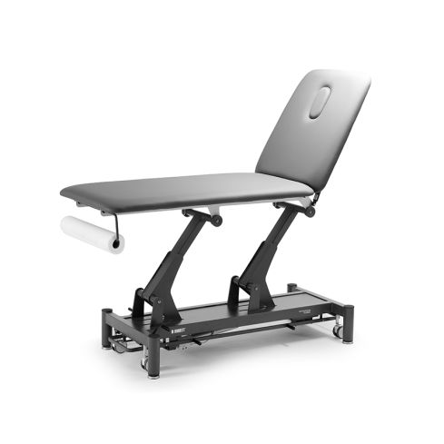 Camilla de masaje eléctrica de 2 cuerpos con 1 motor y agujero facial Modelo Classic 210 Gris - Base Gris