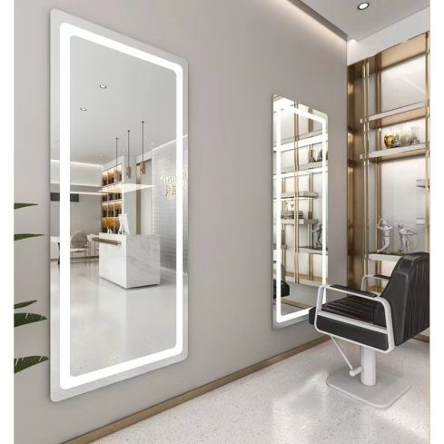 Tocador de Peluquería estilo Moderno Rectangular  con espejo LED 