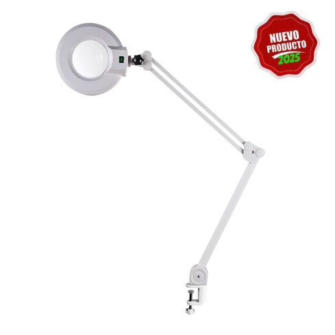 Lupa con Lampara fluorescente de 3 aumentos con pinza y luz fria Modelo Bazz Table