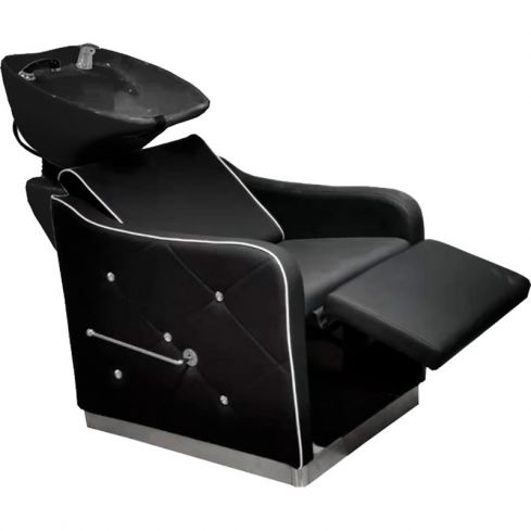 Lavacabezas con pica blanca y reposapies abatible Modelo Diamond Black