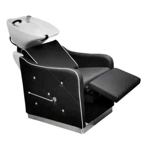 Lavacabezas con pica blanca y reposapies abatible Modelo Diamond Black