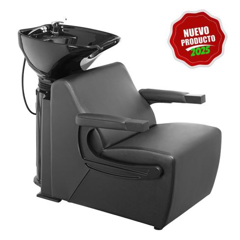 Lavacabezas con pica negra y respaldo ergonómico Modelo Halo WPYW026.A12 Weelko