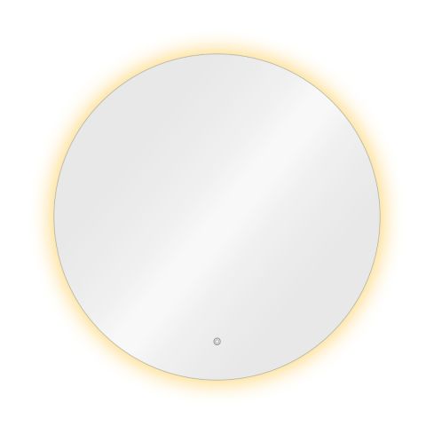 Tocador de Peluquería redondo estilo Moderno con espejo LED sin marco Modelo Aria 80 cm