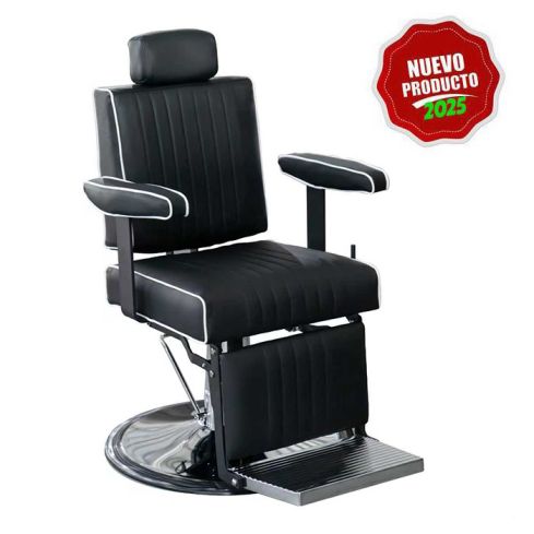 Sillón Barbero hidráulico reclinable y giratorio con reposabrazos Modelo Caden RZBH059