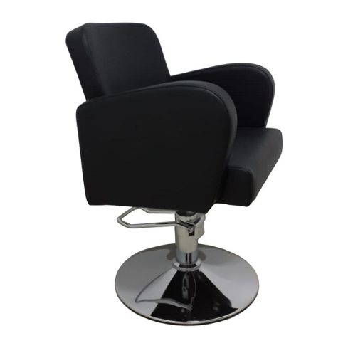 Sillón Corte de Peluquería hidráulico con reposabrazos Modelo LBH-27N - color negro