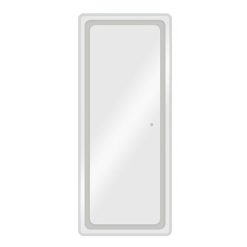Tocador de Peluquería rectangular estilo Moderno con espejo LED y marco plateado Modelo Lush Silver 170x70 cm