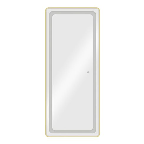 Tocador de Peluquería rectangular estilo Moderno con espejo LED y marco dorado Modelo Lush Gold 170x70 cm