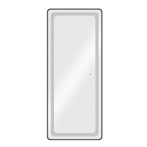 Tocador de Peluquería rectangular estilo Moderno con espejo LED y marco negro Modelo Lush Black 170x70 cm