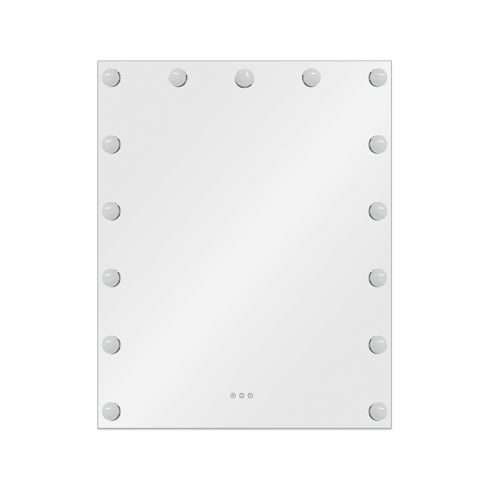 Tocador de Peluquería rectangular estilo Moderno con espejo LED sin marco Modelo Shine 100x80 cm