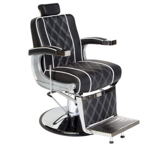 Sillón Barbero hidráulico reclinable y giratorio con reposabrazos Modelo Tweed