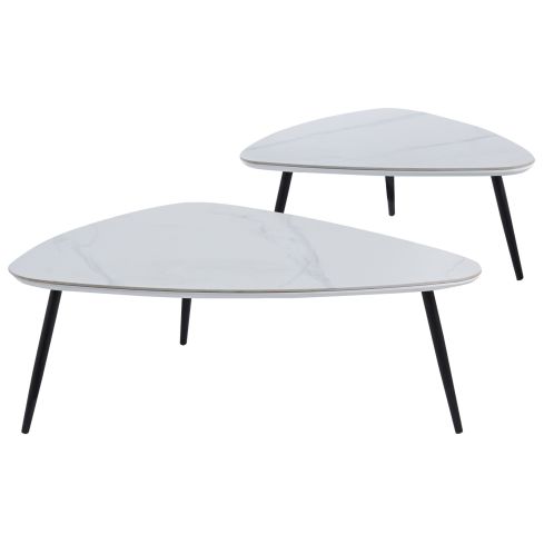 Mesa Centro Nido Ibiza Ceramic Blanco / Negro