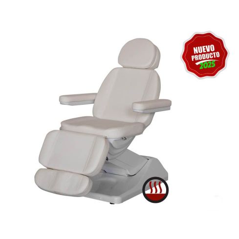 Camilla de Estética motorizada de 3 cuerpos y 4 motores con calefacción Modelo Oasis Blanca