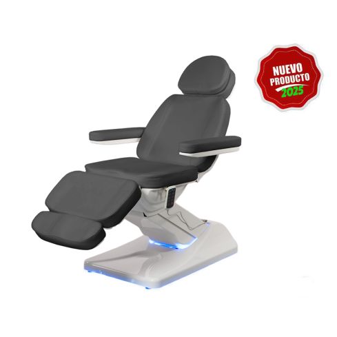 Camilla de Estética motorizada de 3 cuerpos y 4 motores con calefacción Modelo Oasis Gris