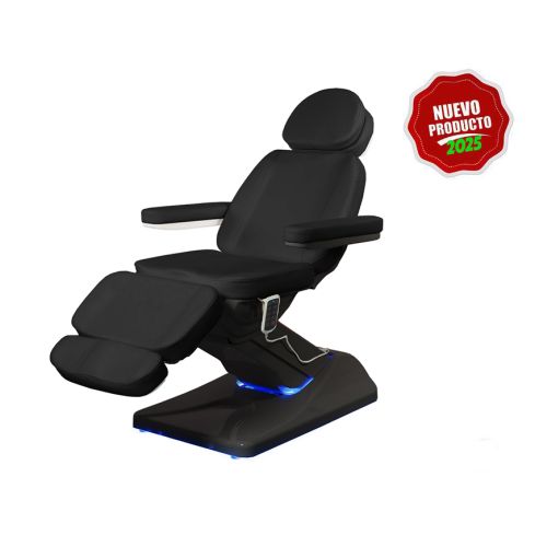 Camilla de Estética motorizada de 3 cuerpos y 4 motores sin calefacción Modelo Oasis Negra