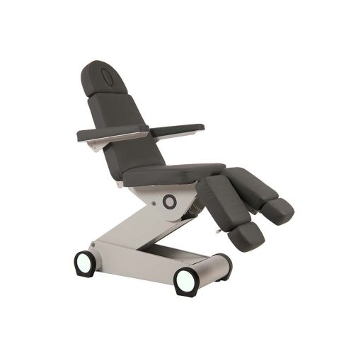 Sillón de podología eléctrico de 3 motores con agujero facial y luz LED Modelo B-LIGHT503 Gris oscuro Weelko