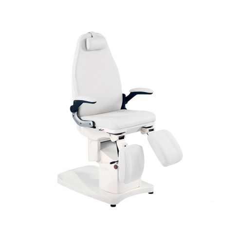 Sillón de podología electrico de 3 motores con agujero facial Modelo Deneb - Color Blanco