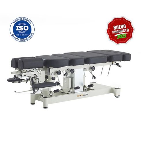 Camilla eléctrica Profesional de seis secciones para Quiropráctica Modelo Appa Coinfycare - Color gris