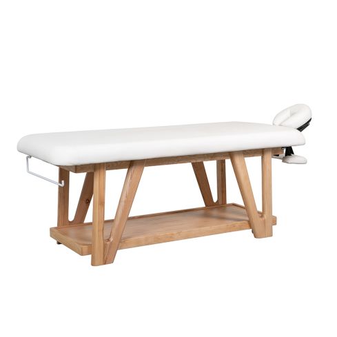 Camilla de masaje Spa fija con estructura de madera Roots Mod. WKS032.A26 - Color Blanco