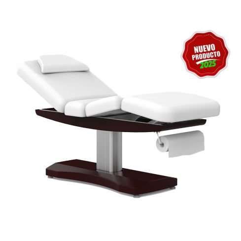 Camilla de masaje eléctrica de 3 motores con agujero facial Modelo Mica Walnut