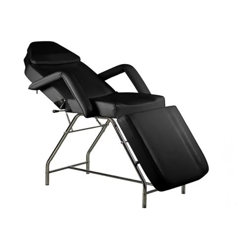 Camilla de Estética y Tatuaje fija reclinable de 3 cuerpos Modelo Torino Luxe Negra