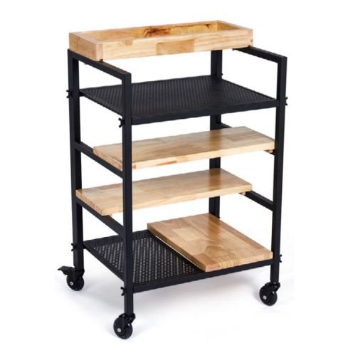 Carrito de peluquería con 4 estantes y bandeja superior Modelo Skye