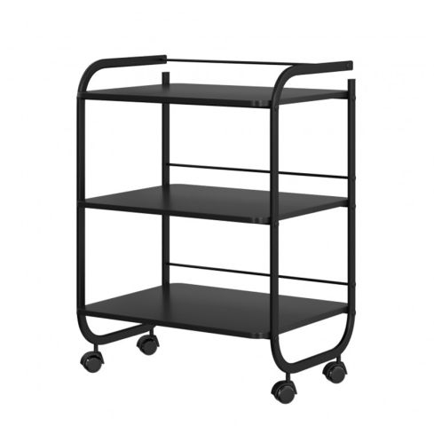 Carrito de estética de 3 estantes Modelo Elsa color Negro