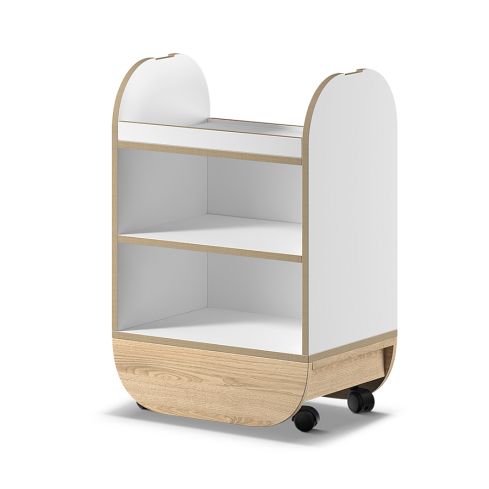 Carrito de estética de madera con estantes Modelo Ikon Marrón Oak