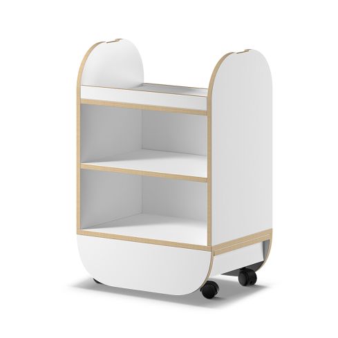 Carrito de estética de madera con estantes Modelo Ikon Blanco