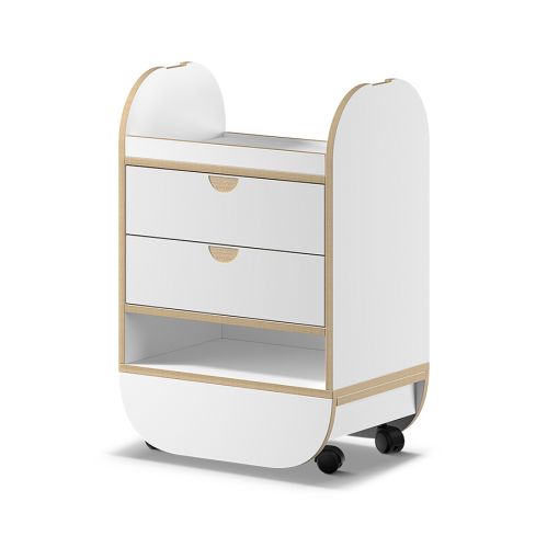 Carrito de estética de madera con cajones y compartimento inferior Modelo Ikon Blanco