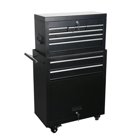 Carrito de Barbería o Peluquería metálico con 8 cajones y caja superior extraíble Modelo Jet B