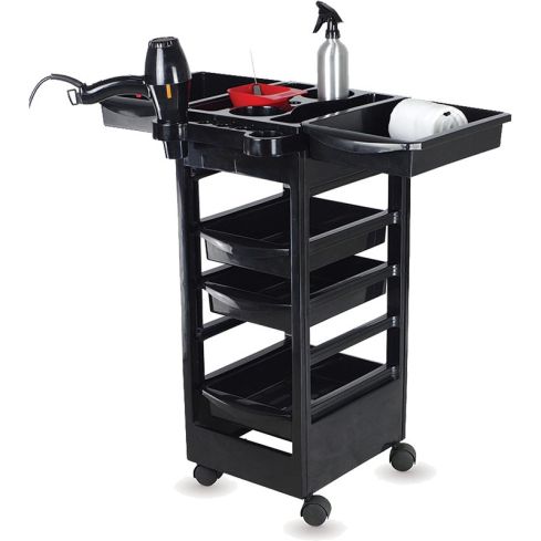 Carrito de peluquería con 5 cajones y 2 bandejas laterales Modelo Adam