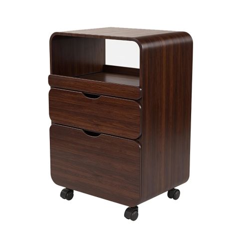 Carrito de estética de madera con cajones y compartimento central Modelo Tidy Smart Madera oscura