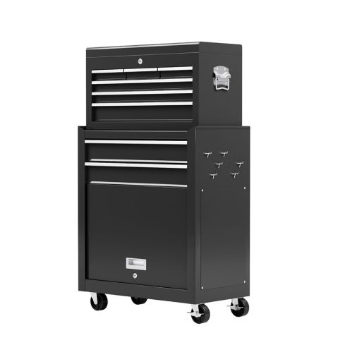 Carrito de Barbería o Peluquería metálico con 6 cajones y baúl extraíble Modelo Trax