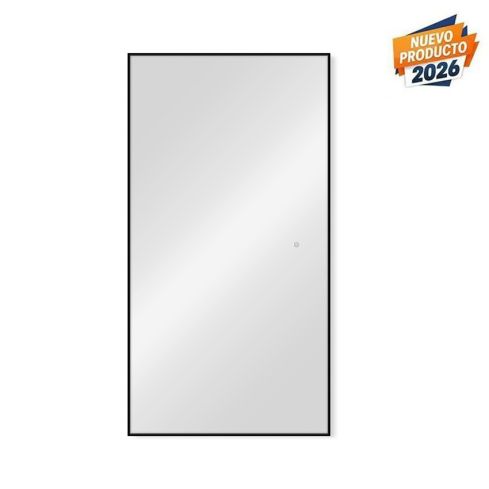 Espejo Tocador Rectangular vertical con LED integrado y marco negro Modelo King 90x180 cm