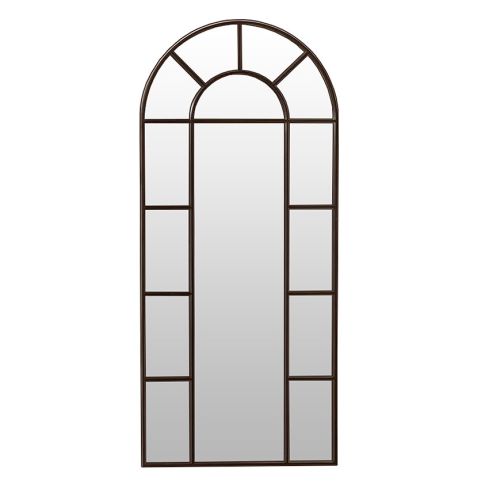 Espejo vertical tipo ventana con marco negro y arco superior Modelo Dublín 80x180