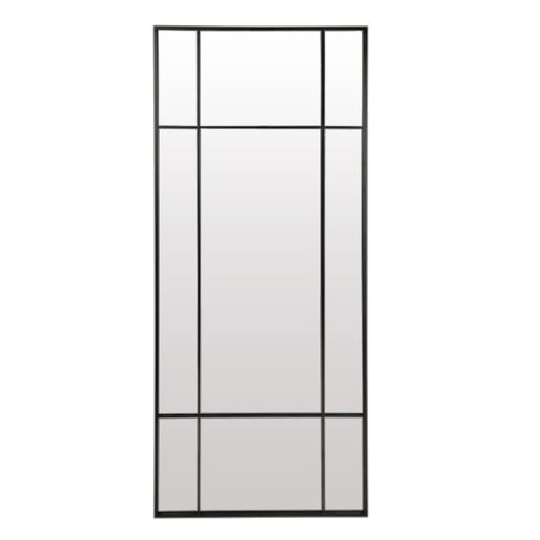 Espejo Rectangular vertical tipo ventana con marco negro Modelo Orlando 70x170