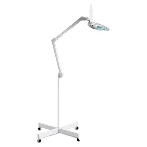 Lupa con Lampara LED de 5 aumentos con brazo articulado y pie de 4 ruedas Modelo Sava