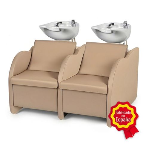 Lavacabezas Doble con Brazo intermedio y pica a elegir Modelo LBH Holanda Omega XL Doble Beige