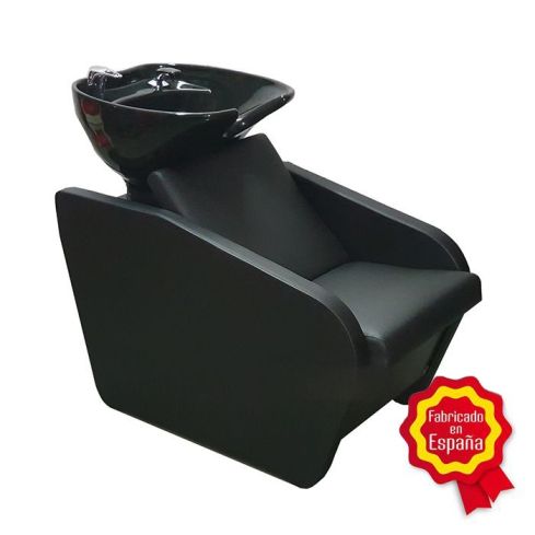 Lavacabezas con reposabrazos y pica negra Modelo LBH Hawai