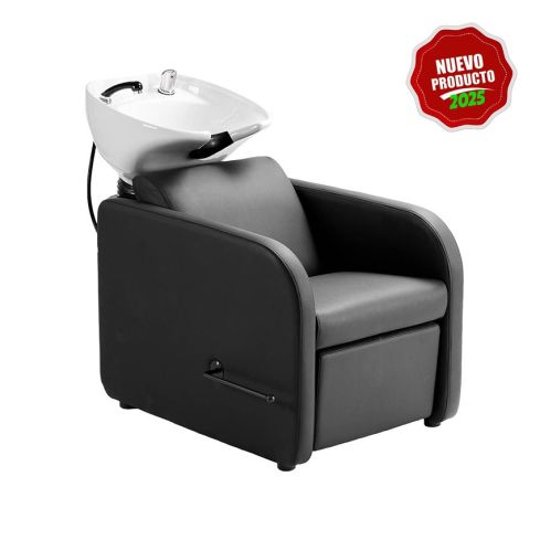 Lavacabezas con pica blanca y reposapiés manual Modelo Midi