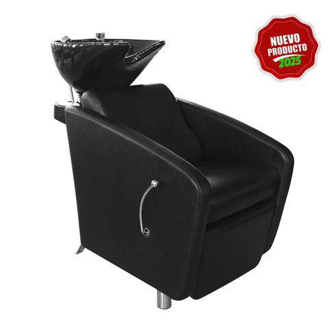 Lavacabezas con pica negra y reposapiés abatible Modelo Mood