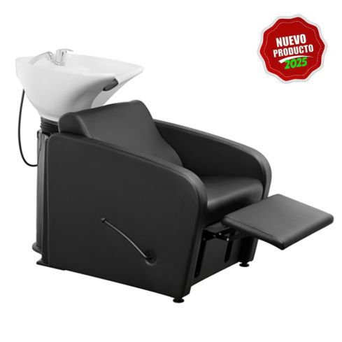 Lavacabezas con pica blanca y reposapiés manual Modelo Mullet Plus 2.0