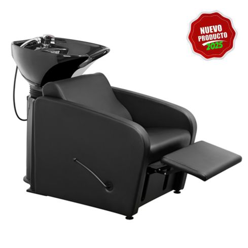 Lavacabezas con pica negra y reposapiés manual Modelo Mullet Plus 2.0