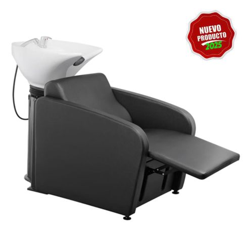Lavacabezas con pica blanca y reposapiés eléctrico Modelo Mullet PowerPlus 2.0