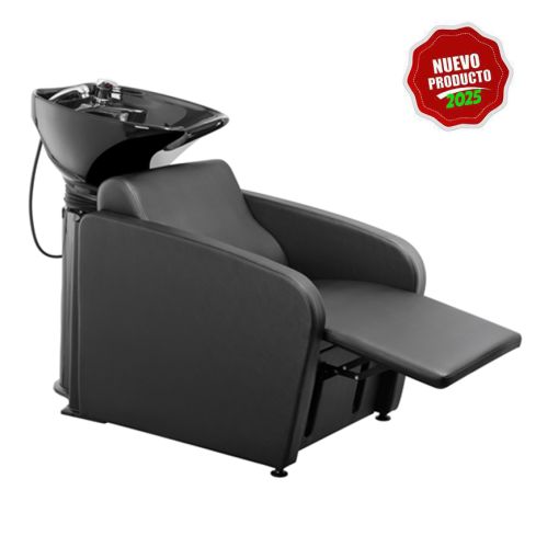 Lavacabezas con pica negra y reposapiés eléctrico Modelo Mullet PowerPlus 2.0