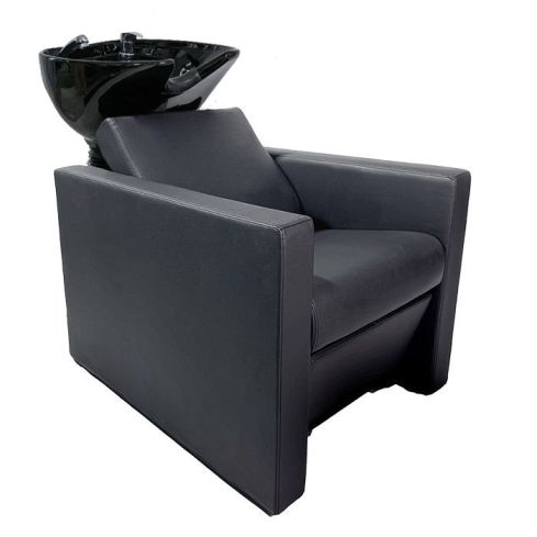 Lavacabezas con pica negra y respaldo ergonómico manual Modelo Ripple