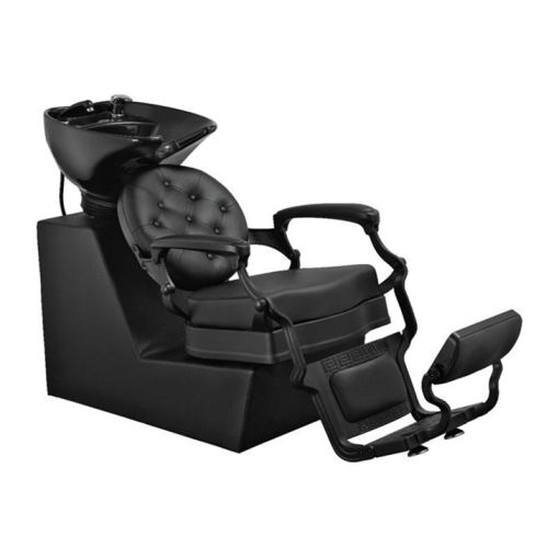 Lavacabezas estilo Retro Vintage con pica negra y reposapies integrado Modelo Ranch Black