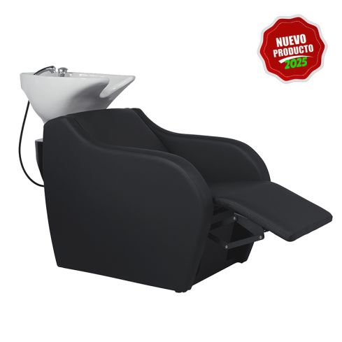 Lavacabezas con pica blanca y reposapiés eléctrico Modelo Wisp PowerPlus