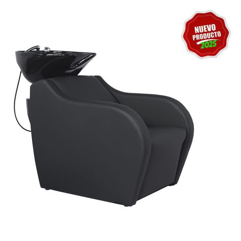 Lavacabezas con pica negra y respaldo ergonómico Modelo Wisp 